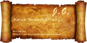 Jurik Oresztész névjegykártya